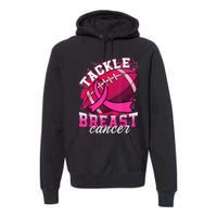 Tackle Breast Cancer Awareness Pink Ribbon Football Boy Kid Premium Hoodie