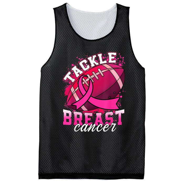 Tackle Breast Cancer Awareness Pink Ribbon Football Boy Kid Mesh Reversible Basketball Jersey Tank