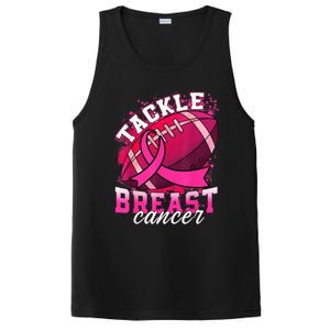 Tackle Breast Cancer Awareness Pink Ribbon Football Boy Kid PosiCharge Competitor Tank