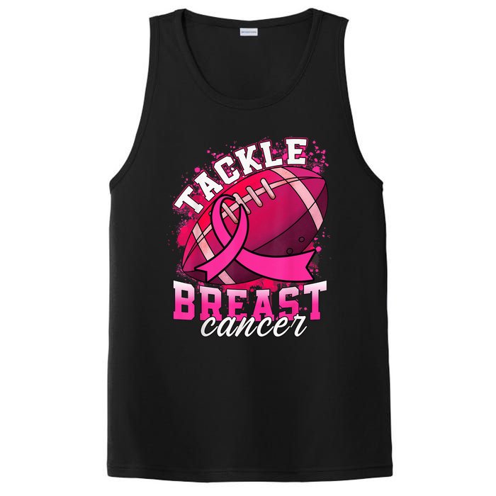 Tackle Breast Cancer Awareness Pink Ribbon Football Boy Kid PosiCharge Competitor Tank