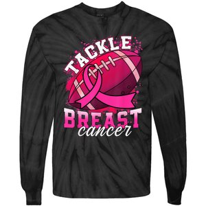 Tackle Breast Cancer Awareness Pink Ribbon Football Boy Kid Tie-Dye Long Sleeve Shirt