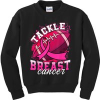 Tackle Breast Cancer Awareness Pink Ribbon Football Boy Kid Kids Sweatshirt