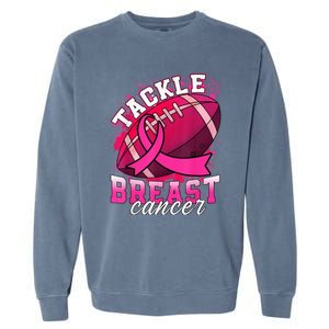 Tackle Breast Cancer Awareness Pink Ribbon Football Boy Kid Garment-Dyed Sweatshirt