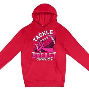 Tackle Breast Cancer Awareness Pink Ribbon Football Boy Kid Premium Pullover Hoodie