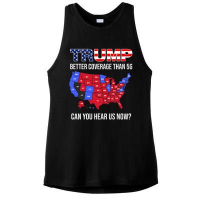 Trump Better Coverage Than 5g Can You Hear Us Now Usa Map Ladies PosiCharge Tri-Blend Wicking Tank