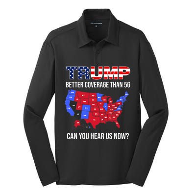 Trump Better Coverage Than 5g Can You Hear Us Now Usa Map Silk Touch Performance Long Sleeve Polo