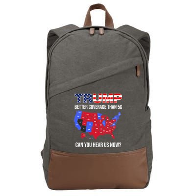 Trump Better Coverage Than 5g Can You Hear Us Now Usa Map Cotton Canvas Backpack