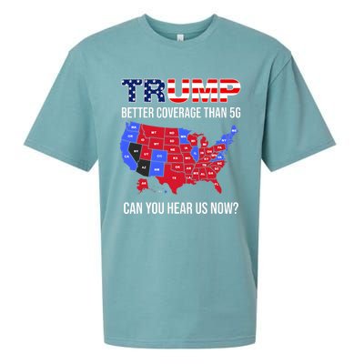 Trump Better Coverage Than 5g Can You Hear Us Now Usa Map Sueded Cloud Jersey T-Shirt