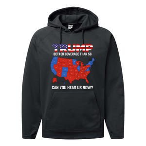 Trump Better Coverage Than 5g Can You Hear Us Now Retro Performance Fleece Hoodie