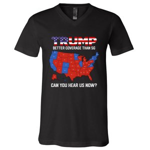 Trump Better Coverage Than 5g Can You Hear Us Now Retro V-Neck T-Shirt