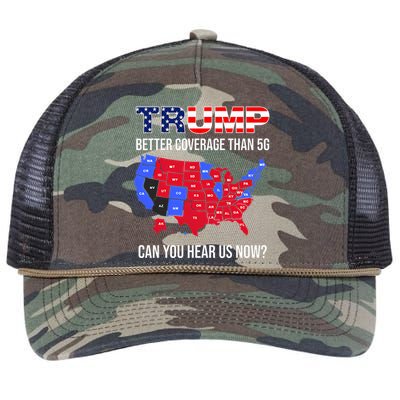 Trump Better Coverage Than 5g Can You Hear Us Now Politics Retro Rope Trucker Hat Cap