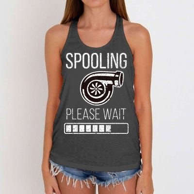 Turbo Boost Car Auto Father Dad Funny Mechanic Tuner JDM Rpm Women's Knotted Racerback Tank