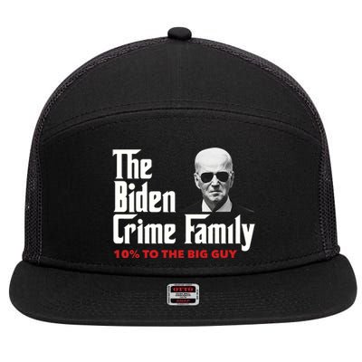 The Biden Crime Family Vintage Retro 2024 Republican 7 Panel Mesh Trucker Snapback Hat