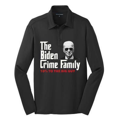 The Biden Crime Family Vintage Retro 2024 Republican Silk Touch Performance Long Sleeve Polo