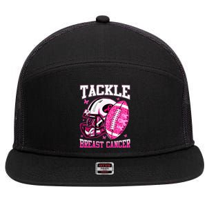 Tackle Breast Cancer Awareness Pink Ribbon Football Kids 7 Panel Mesh Trucker Snapback Hat