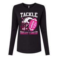 Tackle Breast Cancer Awareness Pink Ribbon Football Kids Womens Cotton Relaxed Long Sleeve T-Shirt