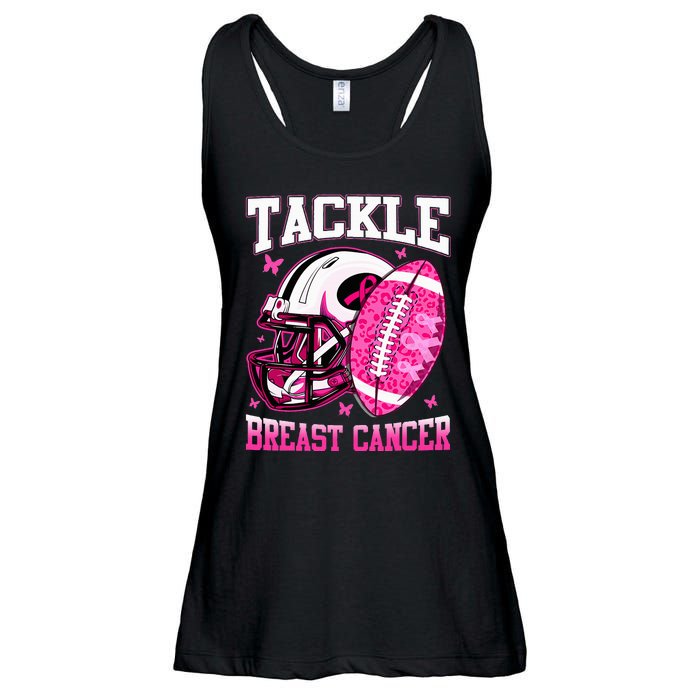 Tackle Breast Cancer Awareness Pink Ribbon Football Kids Ladies Essential Flowy Tank