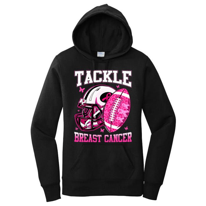 Tackle Breast Cancer Awareness Pink Ribbon Football Kids Women's Pullover Hoodie