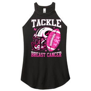 Tackle Breast Cancer Awareness Pink Ribbon Football Kids Women's Perfect Tri Rocker Tank