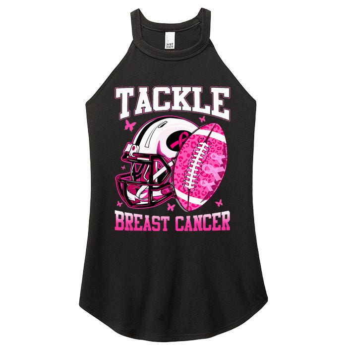 Tackle Breast Cancer Awareness Pink Ribbon Football Kids Women's Perfect Tri Rocker Tank