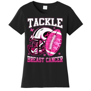 Tackle Breast Cancer Awareness Pink Ribbon Football Kids Women's T-Shirt