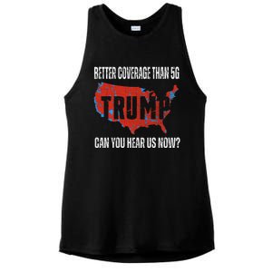 Trump Better Coverage Than 5g Can You Hear Us Now Usa Map Ladies PosiCharge Tri-Blend Wicking Tank