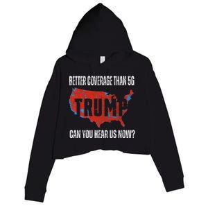 Trump Better Coverage Than 5g Can You Hear Us Now Usa Map Crop Fleece Hoodie