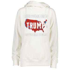 Trump Better Coverage Than 5g Can You Hear Us Now Usa Map Womens Funnel Neck Pullover Hood