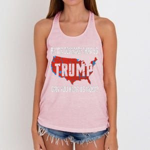 Trump Better Coverage Than 5g Can You Hear Us Now Usa Map Women's Knotted Racerback Tank