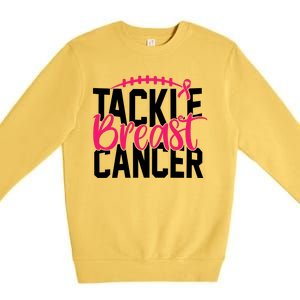 Tackle Breast Cancer Awareness Football Fan Premium Crewneck Sweatshirt