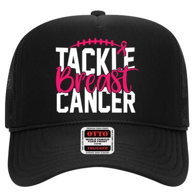 Tackle Breast Cancer Awareness Football Fan High Crown Mesh Back Trucker Hat