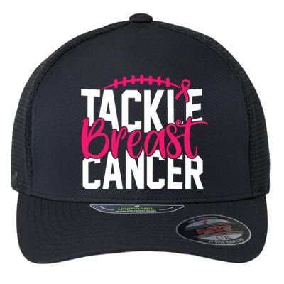 Tackle Breast Cancer Awareness Football Fan Flexfit Unipanel Trucker Cap