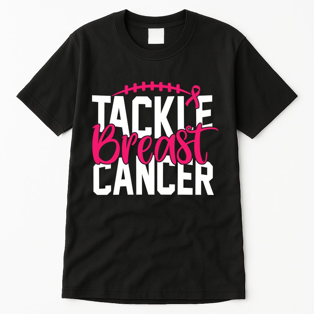 Tackle Breast Cancer Awareness Football Fan Tall T-Shirt