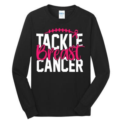 Tackle Breast Cancer Awareness Football Fan Tall Long Sleeve T-Shirt