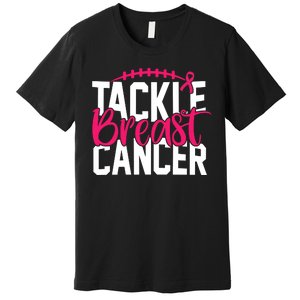 Tackle Breast Cancer Awareness Football Fan Premium T-Shirt