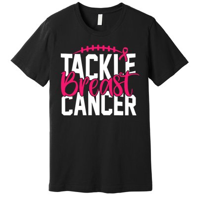 Tackle Breast Cancer Awareness Football Fan Premium T-Shirt