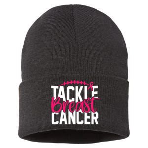 Tackle Breast Cancer Awareness Football Fan Sustainable Knit Beanie