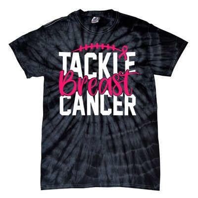 Tackle Breast Cancer Awareness Football Fan Tie-Dye T-Shirt