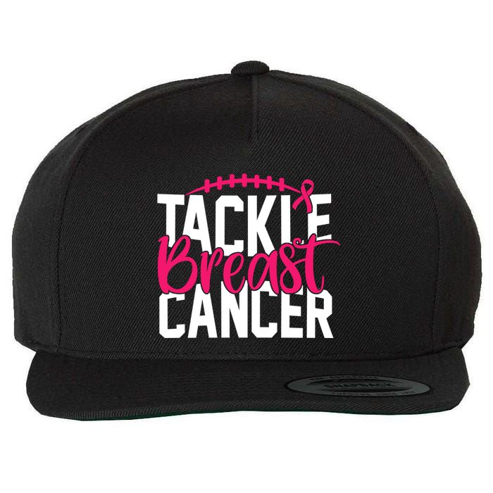 Tackle Breast Cancer Awareness Football Fan Wool Snapback Cap