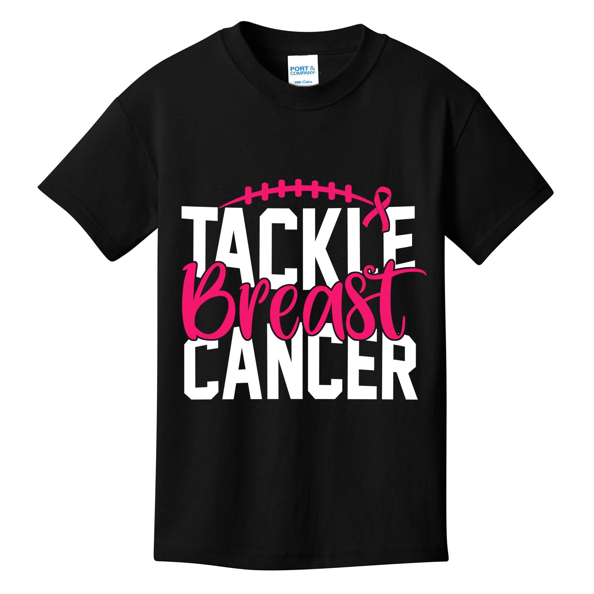 Tackle Breast Cancer Awareness Football Fan Kids T-Shirt