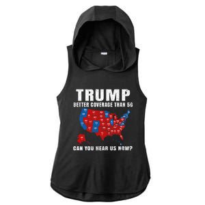 Trump Better Coverage Than 5g Can You Hear Us Now Usa Map Ladies PosiCharge Tri-Blend Wicking Draft Hoodie Tank