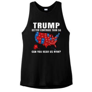 Trump Better Coverage Than 5g Can You Hear Us Now Usa Map Ladies PosiCharge Tri-Blend Wicking Tank