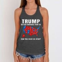 Trump Better Coverage Than 5g Can You Hear Us Now Usa Map Women's Knotted Racerback Tank