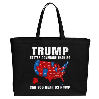 Trump Better Coverage Than 5g Can You Hear Us Now Usa Map Cotton Canvas Jumbo Tote