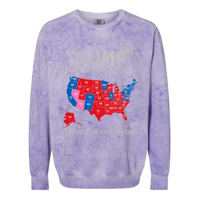 Trump Better Coverage Than 5g Can You Hear Us Now Politics Colorblast Crewneck Sweatshirt