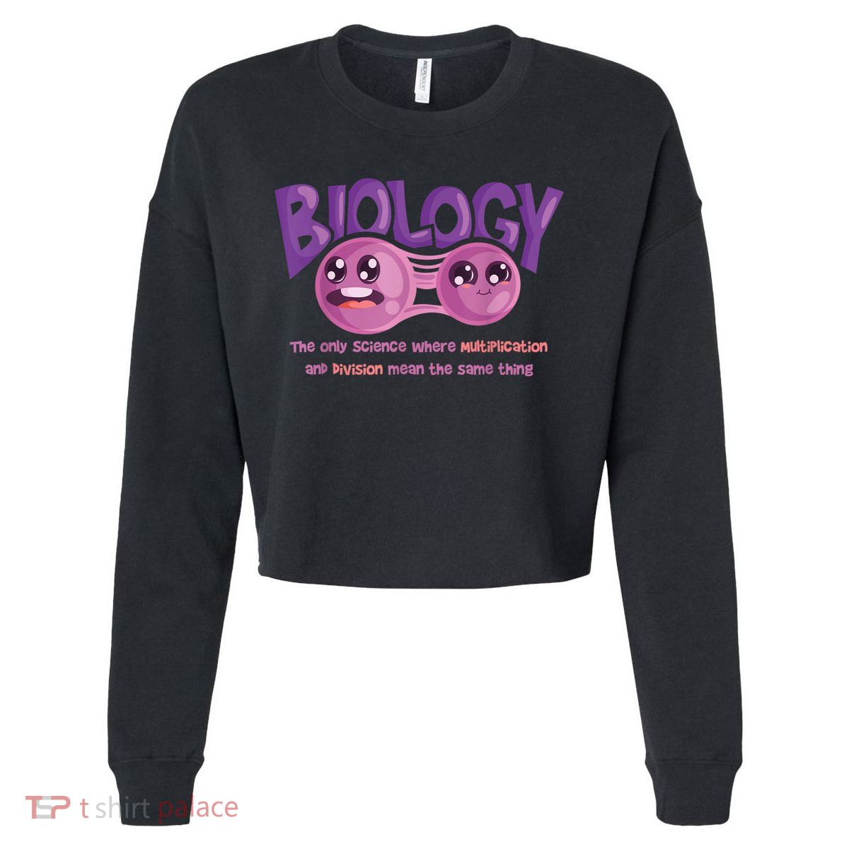 Teaching Biology Cell Science Teacher Funny Quote Cropped Pullover Crew
