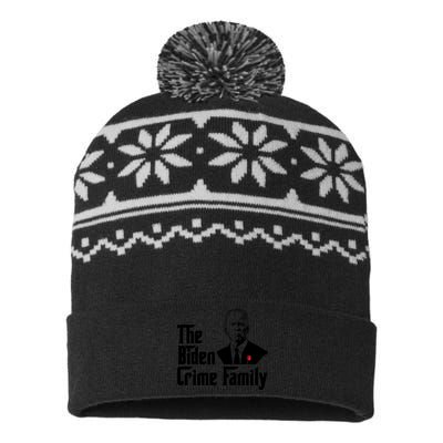 The Biden Crime Family Funny Anti Biden Liberals Democrats USA-Made Snowflake Beanie