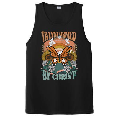 Transformed By Christ Retro Butterfly Ro 13:2 Christian Meaningful Gift PosiCharge Competitor Tank