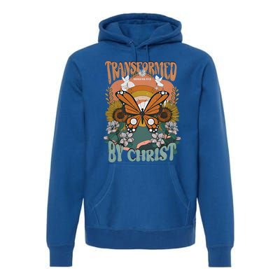 Transformed By Christ Retro Butterfly Ro 13:2 Christian Meaningful Gift Premium Hoodie