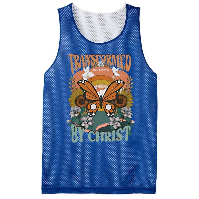 Transformed By Christ Retro Butterfly Ro 13:2 Christian Meaningful Gift Mesh Reversible Basketball Jersey Tank